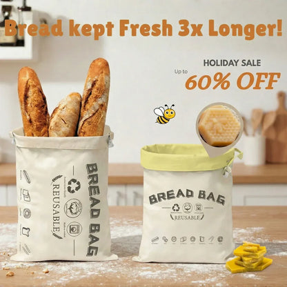 Premium 100% Cotton-Beeswax Bread Bags